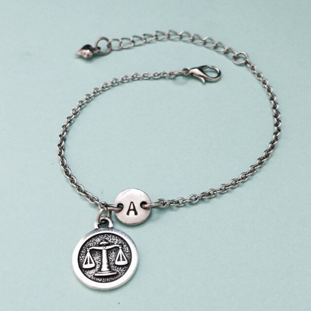 Libra Charm Bracelet Libra Charm Adjustable Bracelet Etsy