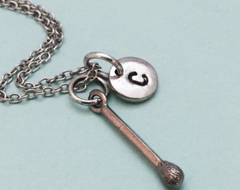 Matchstick charm necklace, match charm, matchstick, matches, personalized necklace, initial necklace, initial charm, monogram