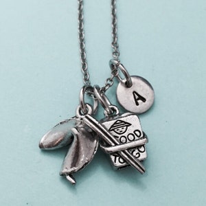 Take out necklace, take out charm, food necklace, personalized necklace, initial necklace, monogram