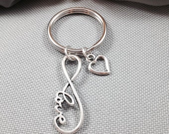 Love keychain, heart keychain, infinity keychain