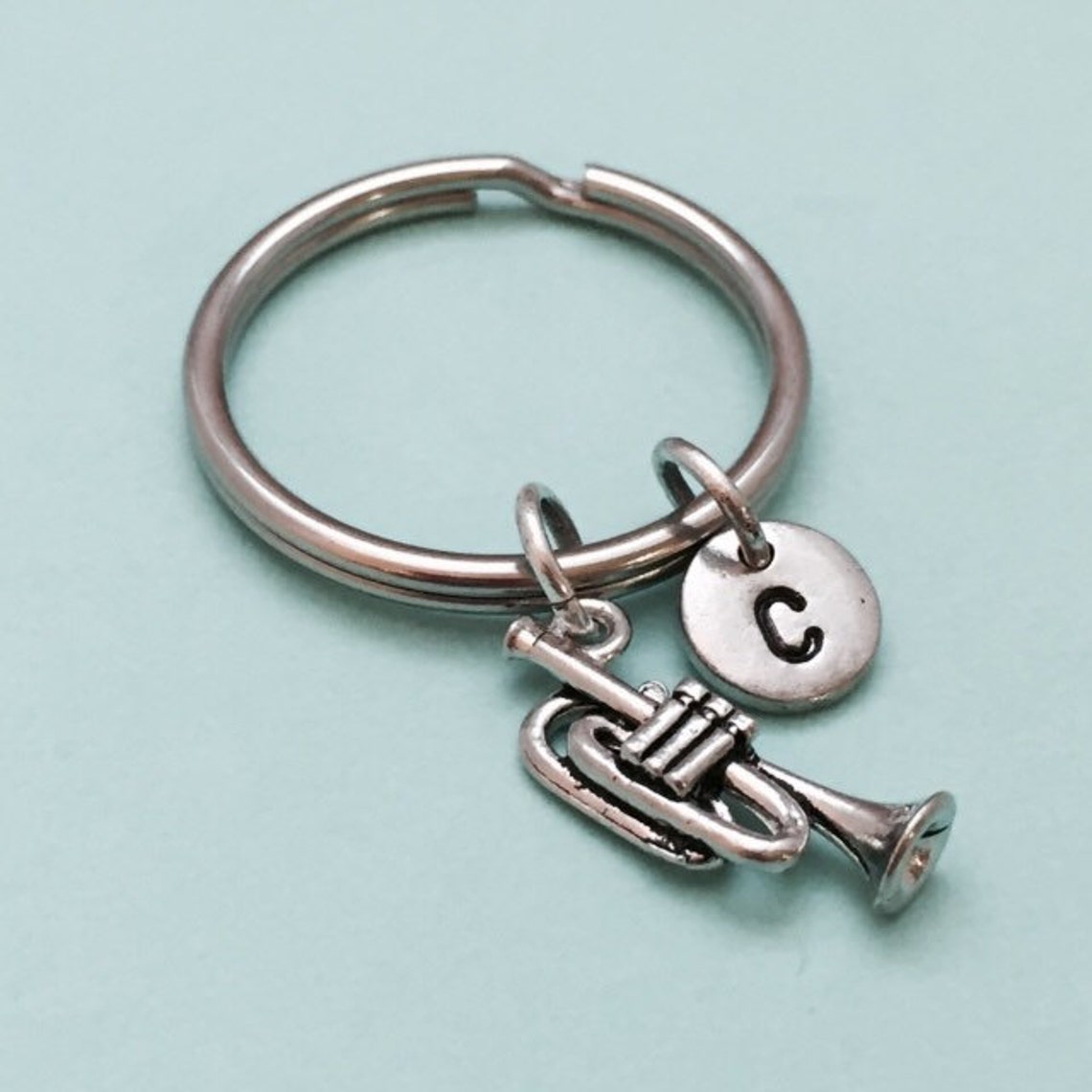 Trumpet keychain musical instrument music keychain Etsy