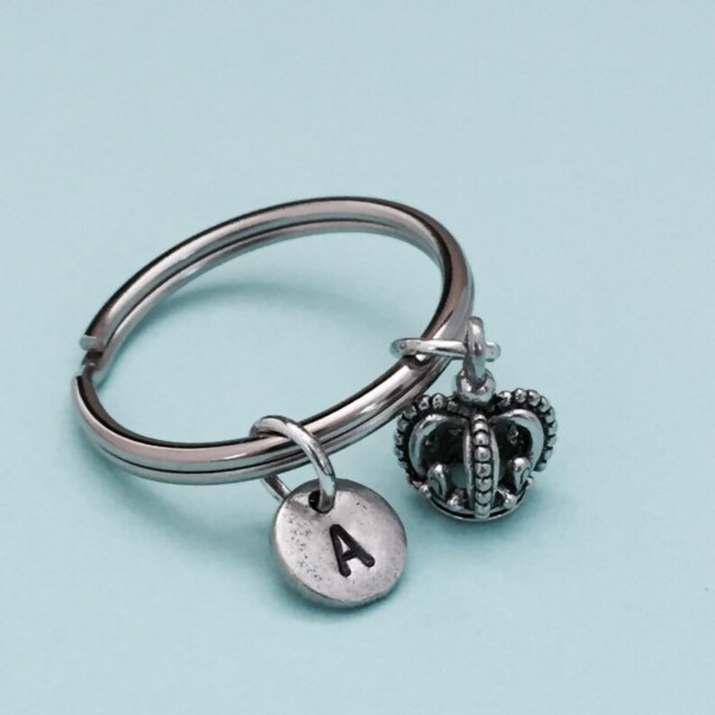 Crown Keychain Crown Charm Princess Keychain Personalized Etsy
