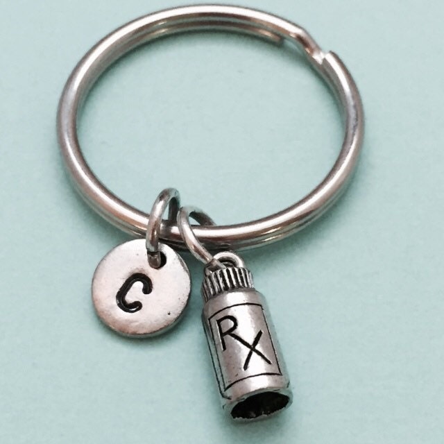 Prescription Bottle Keychain Pill Bottle Keychain Rx Bottle Etsy