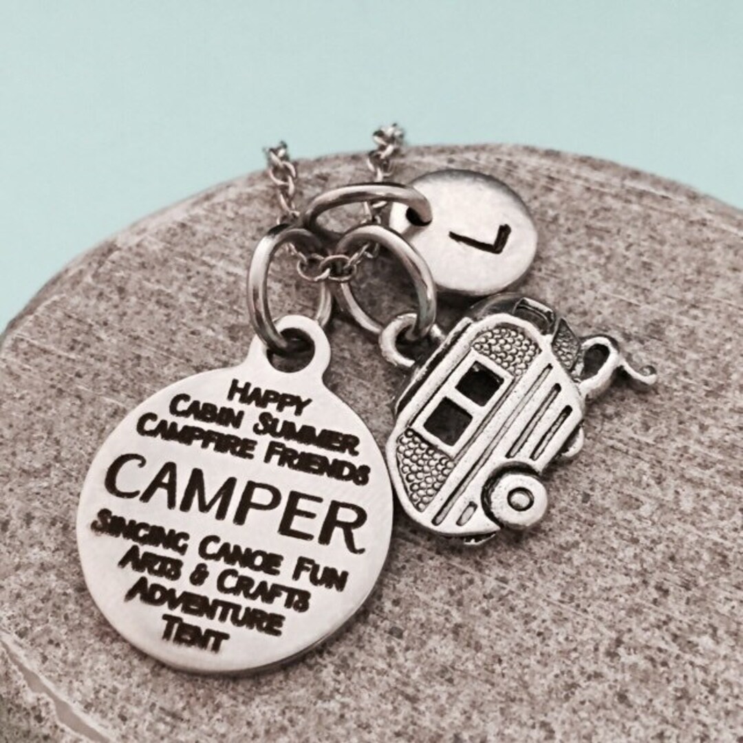 Camper Necklace Camper Charm Camping Necklace Personalized Etsy