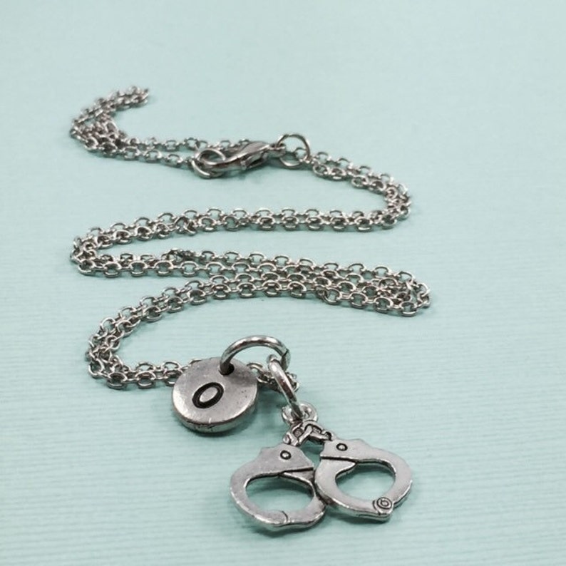 Handcuff Charm Necklace Handcuffs Personalized Necklace Etsy