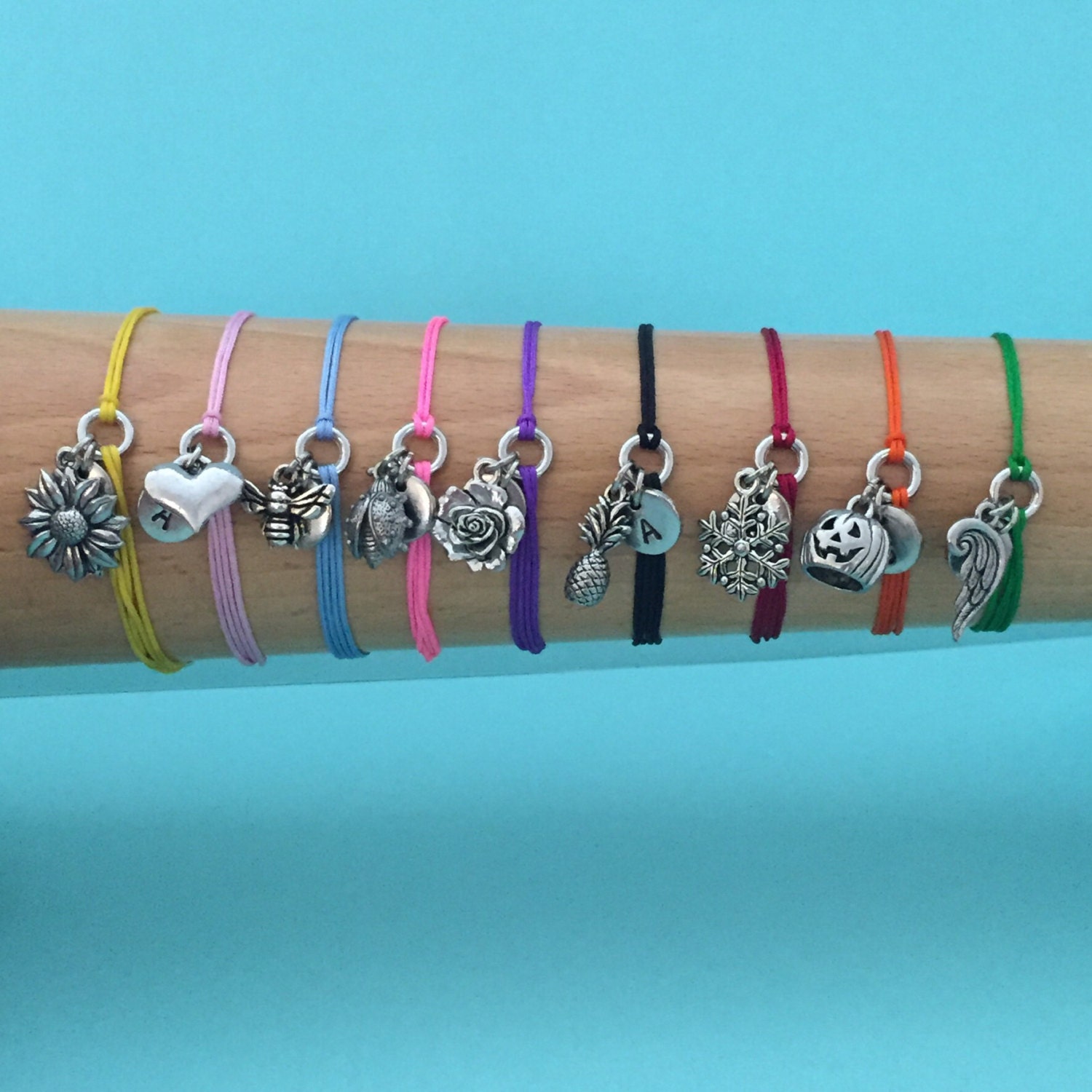 Tennis Racket Cord Bracelet Tennis Racket Charm Bracelet Etsy