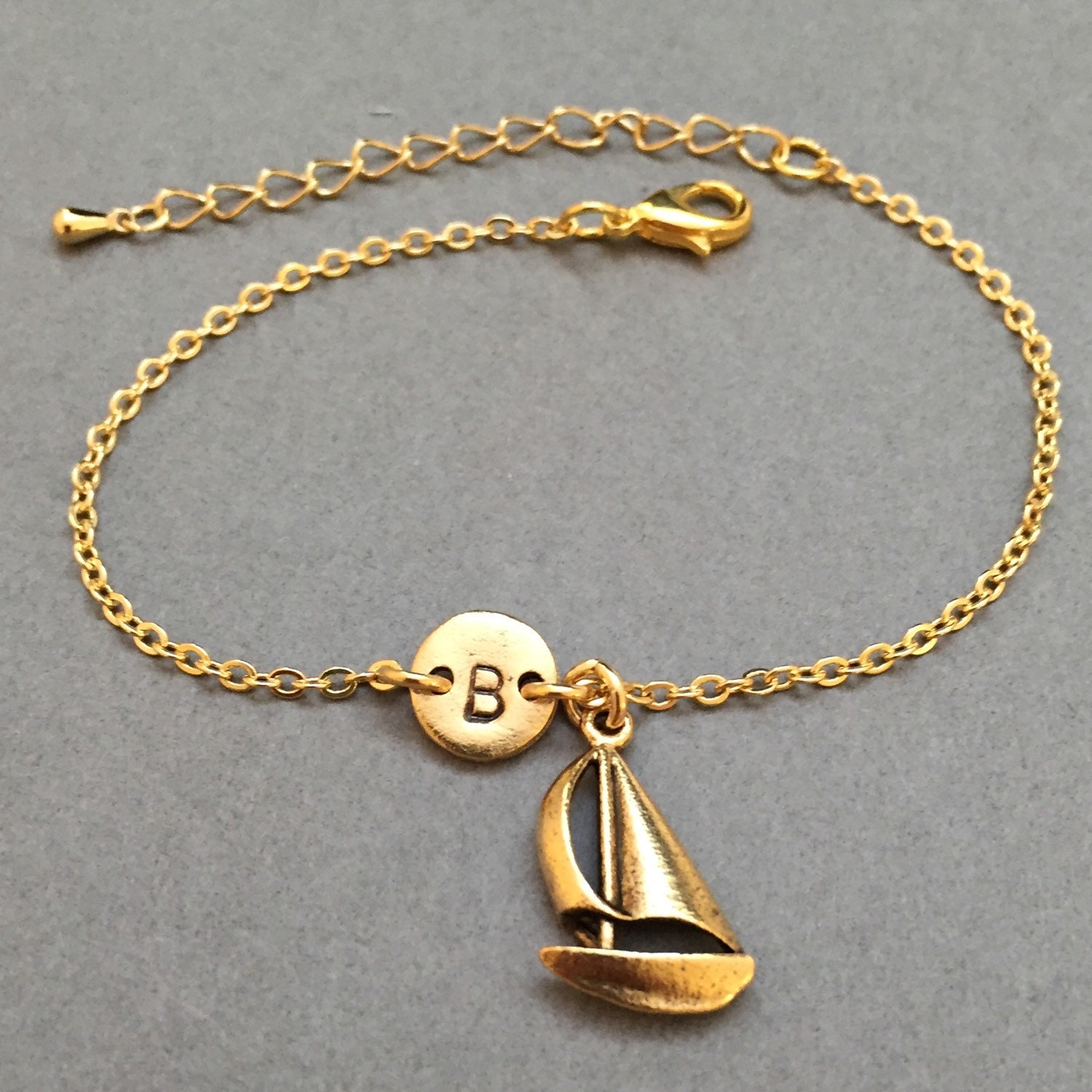 Sailboat charm bracelet sailboat charm adjustable bracelet Etsy
