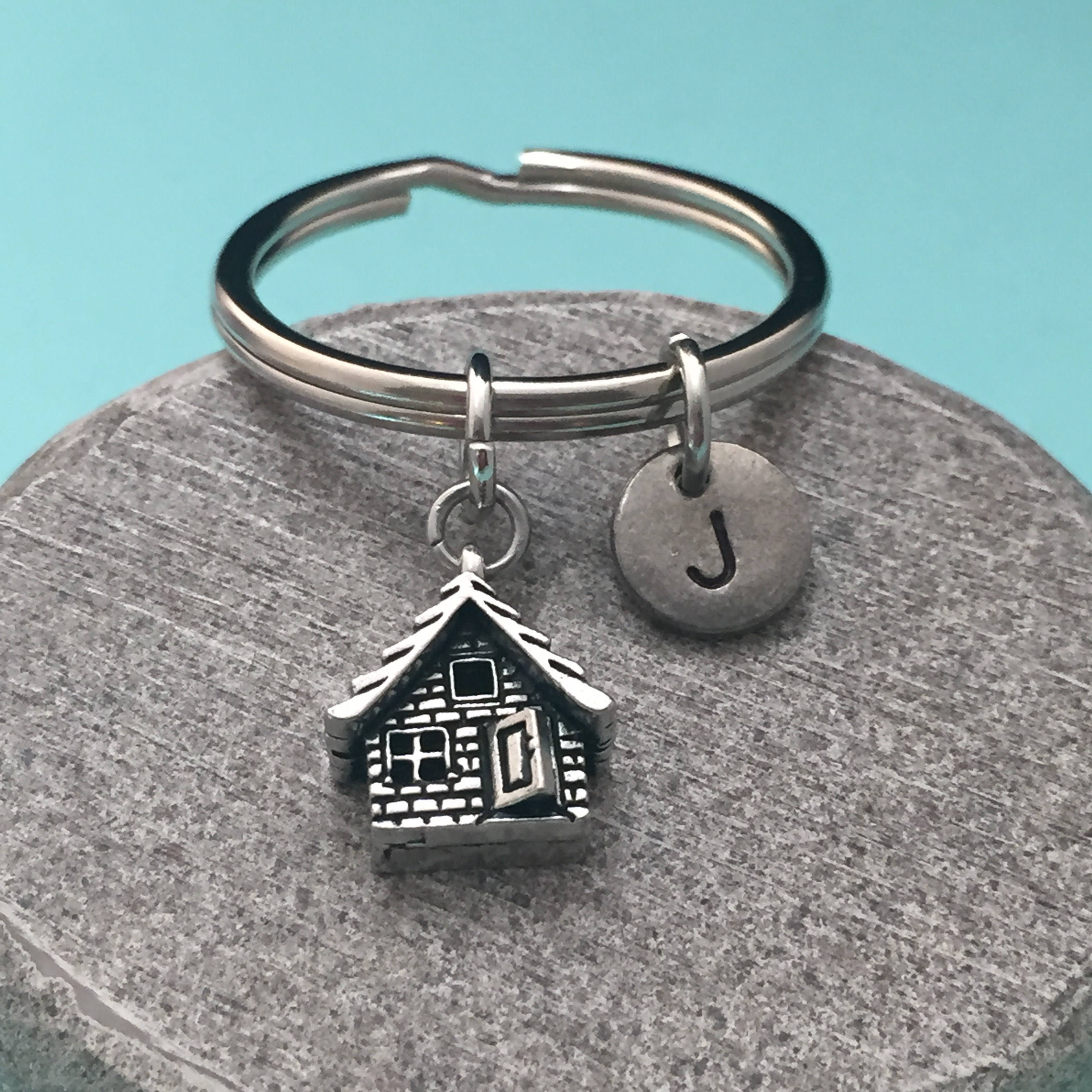 House Keychain, House Charm, Home Keychain, Personalized Keychain ...