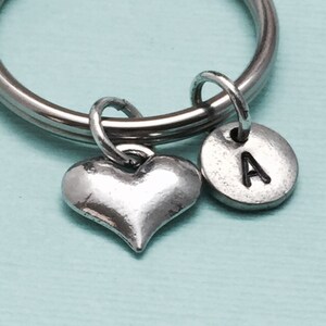 Heart keychain, heart charm, love keychain, personalized keychain, initial keychain, initial charm, customized, monogram