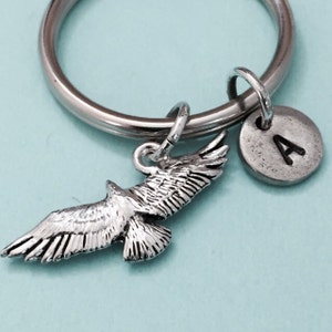 Eagle keychain, eagle charm, animal keychain, personalized keychain, initial keychain, initial charm, customized, monogram