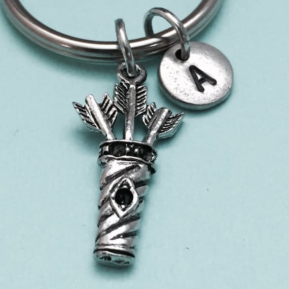 Arrow Keychain Arrow Quiver Keychain, Arrow Quiver Charm, Archery Keychain, Personalized  Keychain, Initial Keychain, Initial Charm, Customized, Monogram