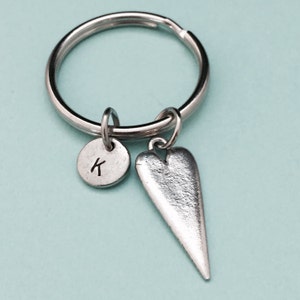 Heart keychain, Valentine&#39;s Day keychain, love keychain, couples keychain, personalized keychain, initial keychain, monogram