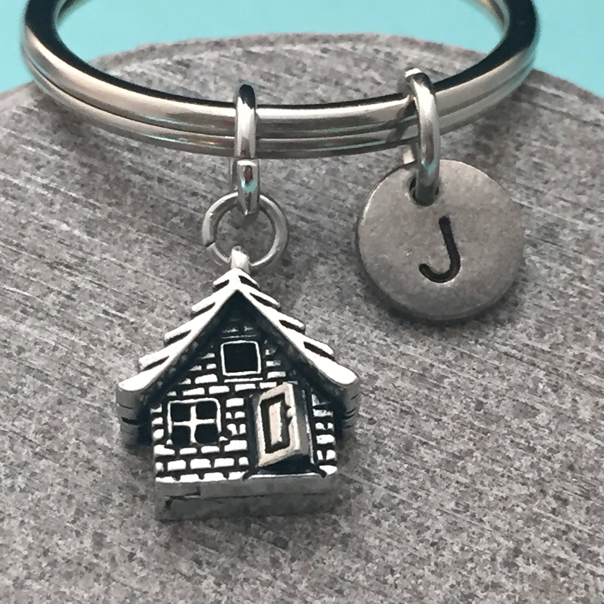 House Keychain House Charm Home Keychain Personalized Etsy