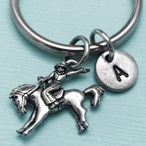 Rodeo man keychain, rodeo man charm, western keychain, personalized keychain, initial keychain, initial charm, customized, monogram