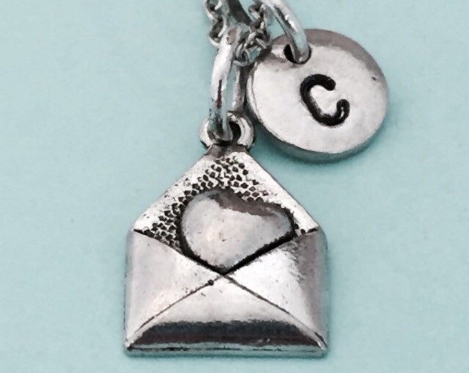 Love letter necklace, love letter charm, llove necklace, personalized necklace, initial necklace, initial charm, monogram