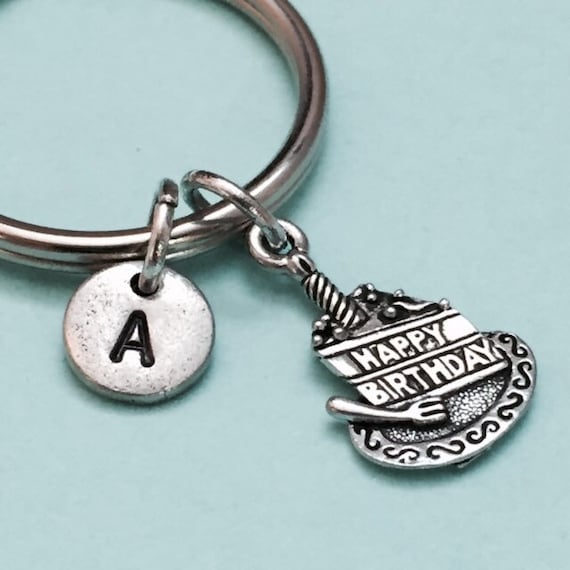 Happy Birthday Cake Keychain Happy Birthday Cake Charm Food Etsy
