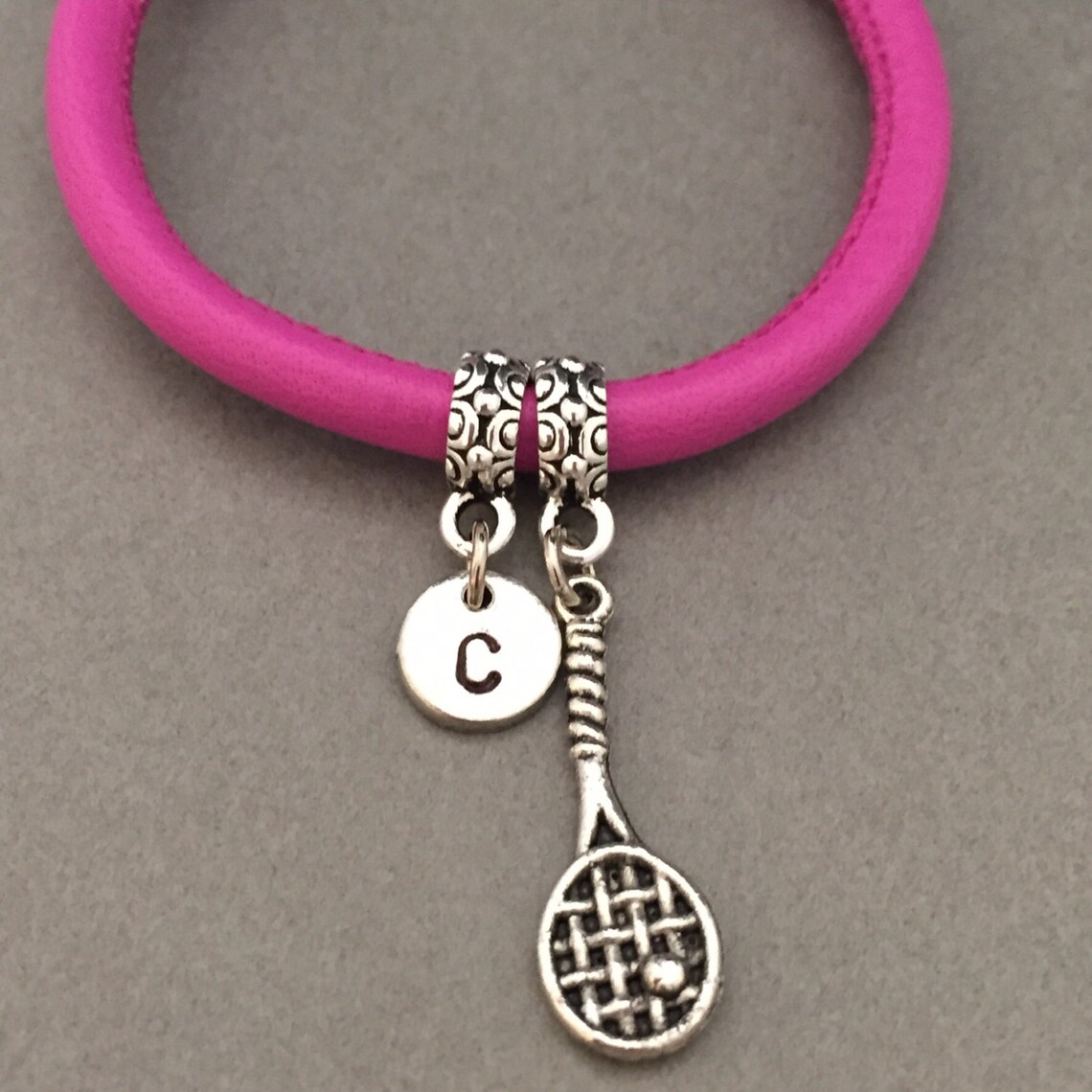 Tennis Racket Leather Bracelet Tennis Racket Charm Bracelet Etsy