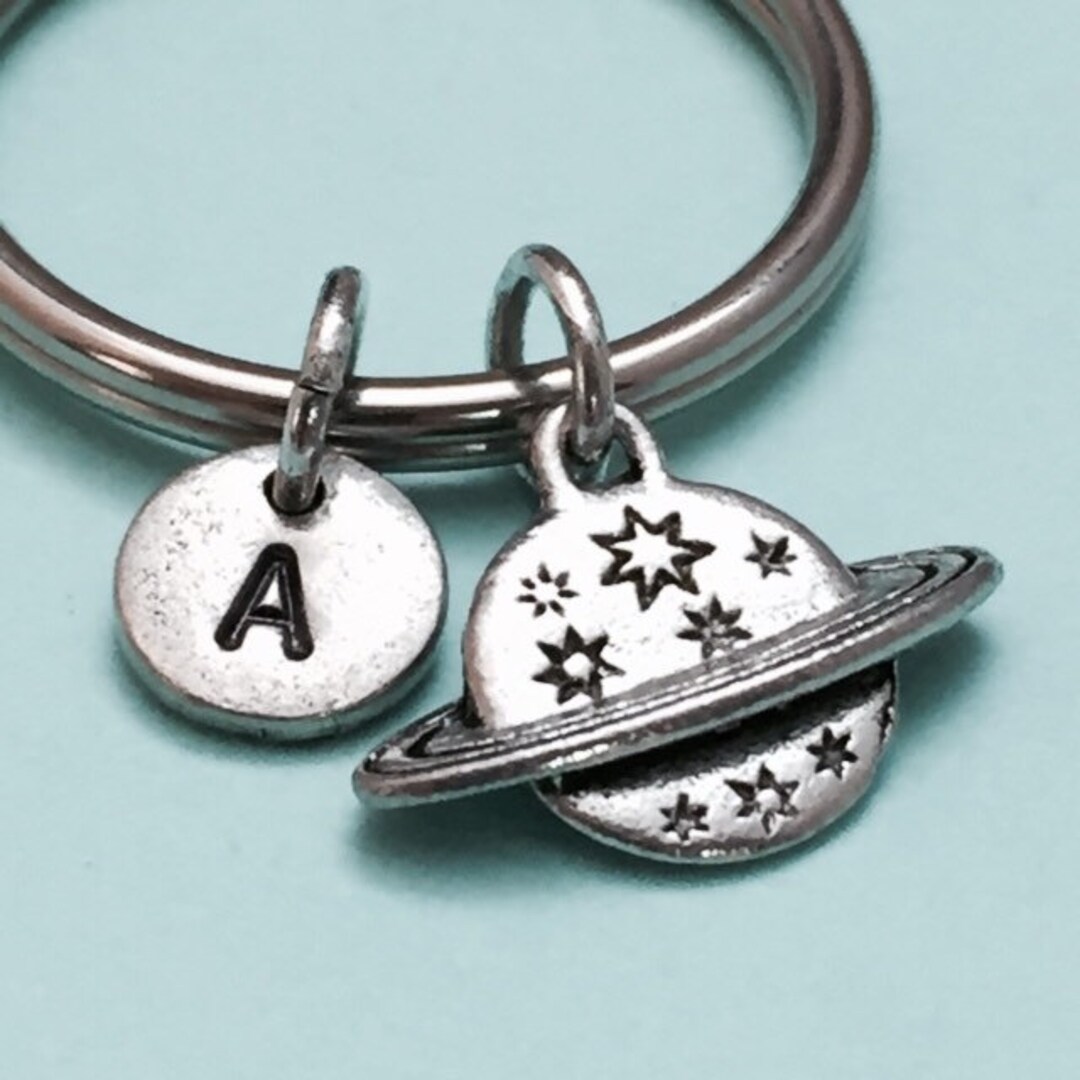 Planet Keychain, Planet Charm, Space Keychain, Personalized Keychain ...
