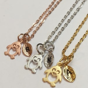 Baby Pinguin Halskette, Pinguin Charm, Tier, personalisierte Kette, initial Halskette, ursprünglichen Charme, Monogramm
