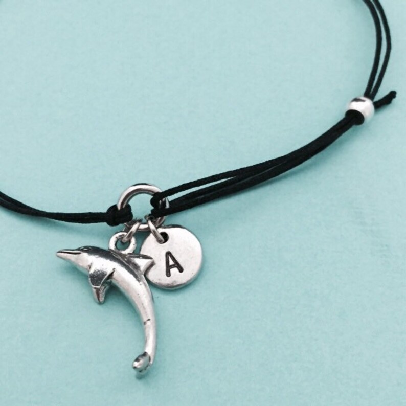 Dolphin Cord Bracelet Dolphin Charm Bracelet Adjustable Etsy