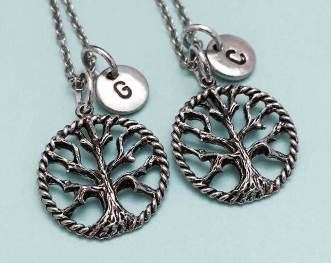 Best friend necklace, tree of life necklace, tree necklace, bff necklace, friendship jewelry, sister, friends, personalized necklace