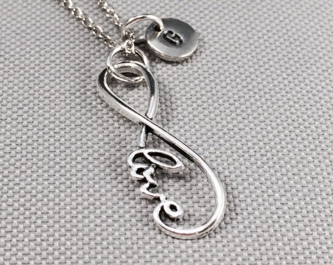 Love charm necklace, infinity charm, personalize necklace, initial charm, monogram, infinity necklace, friend