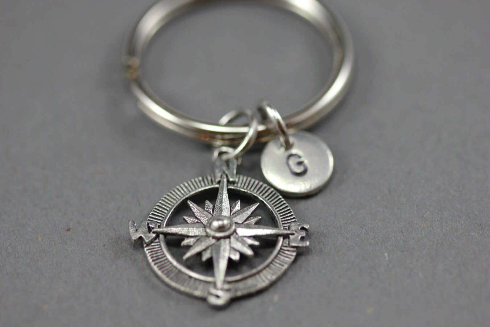 Compass keychain personalized keychain compass charm Etsy