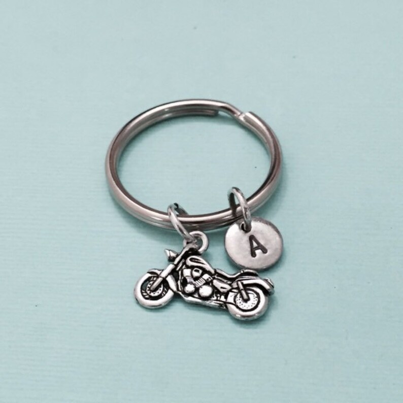 monogram customized Motorcycle keychain motorcycle charm initial keychain personalized keychain initial charm automobile keychain