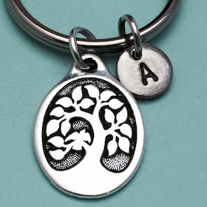 Tree of life keychain, tree of life charm, family tree keychain, personalized keychain, initial keychain, customized, monogram