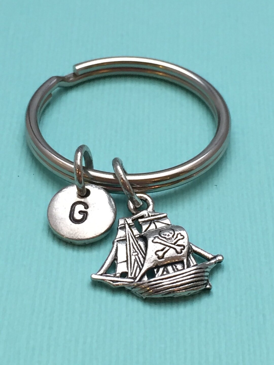 Pirate Ship Keychain, Ship Keychain, Pirate Keychain, Ocean Keychain