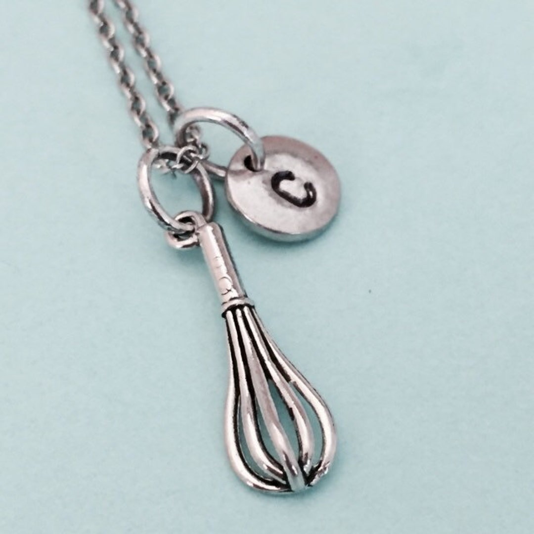 Whisk Necklace Whisk Charm Kitchen Whisk Charm Silver Etsy