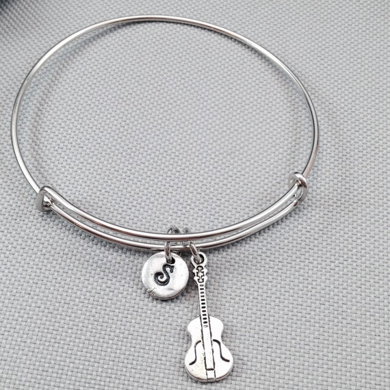 Guitar Bangle Bracelet Music Bracelet Guitar Charm Bracelet