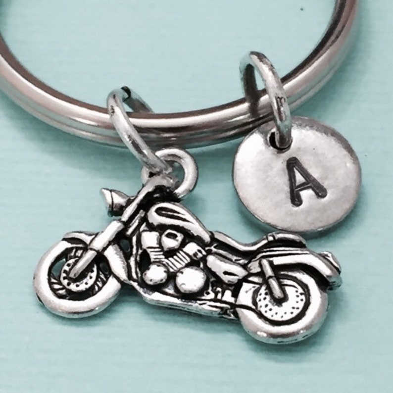 monogram customized Motorcycle keychain motorcycle charm initial keychain personalized keychain initial charm automobile keychain
