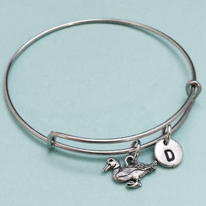 Duck bangle, duck bracelet, duck charm, expandable bangle, personalized bracelet, charm bangle, initial bracelet, monogram