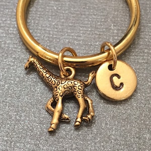 Giraffe Schlüsselbund, Giraffe Charm, Tier Keychain, personalisierte Schlüsselanhänger, anfängliche Schlüsselbund, ursprünglichen Charme, angepasst, Monogramm