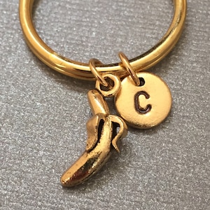 Banane Schlüsselbund, Banane Charm, Essen Schlüsselbund, personalisierte Schlüsselanhänger, anfängliche Schlüsselbund, ursprünglichen Charme, angepasst, Monogramm