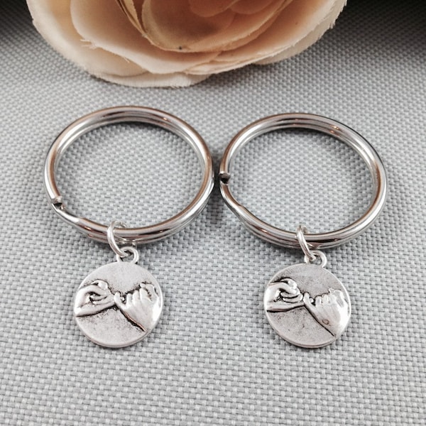Gift for best friend, pinky promise keychain, best friend keychain, bff keychain, pinky promise key chain