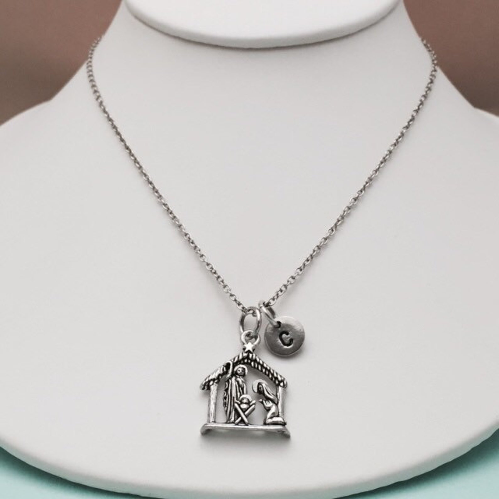 Nativity scene necklace nativity scene charm Christmas Etsy