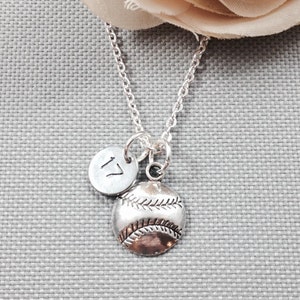 Personalized softball necklace, baseball necklace, sports necklace, number necklace, gift for athlete