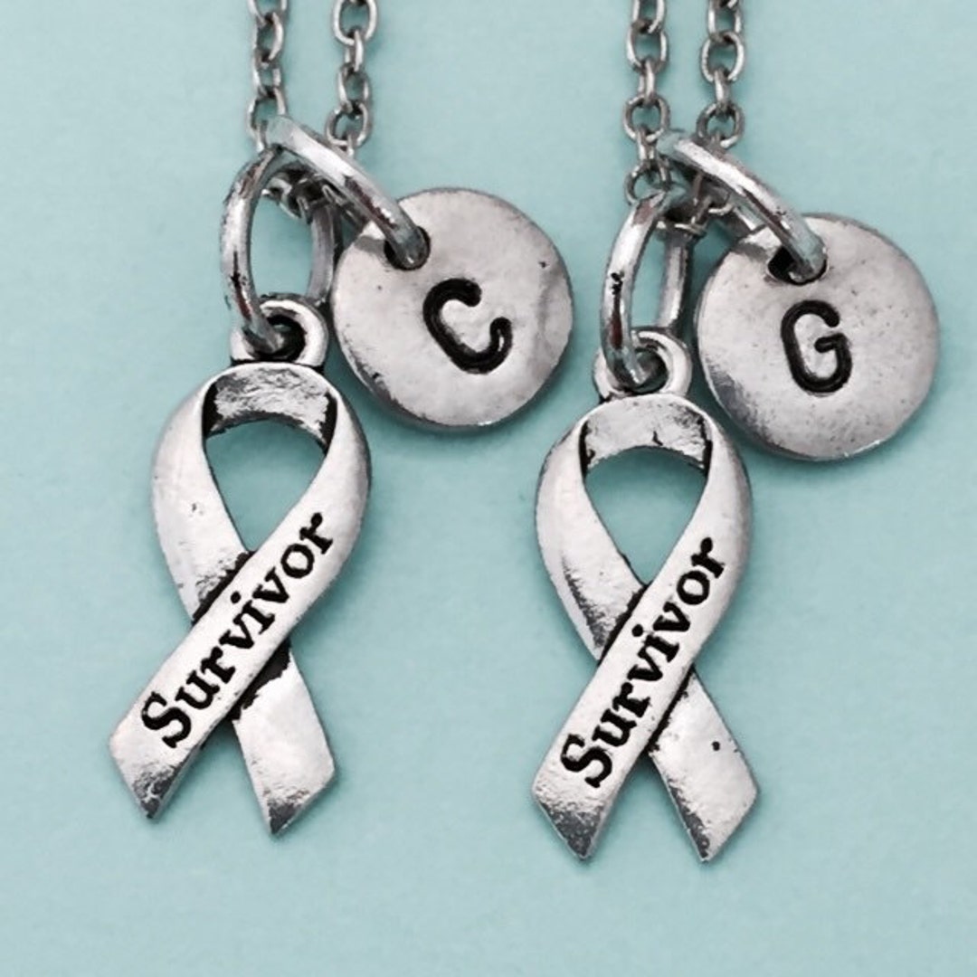 Best Friend Necklace, Survivor Ribbon Necklace, Ribbon Necklace, Bff ...