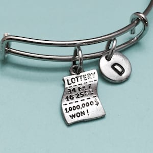 Bransoletka biletów loterii, bransoletka urok loterii, rozbudowy bransoletka, bransoletka Charm, bransoletka spersonalizowana, początkowej bransoletka, monogram