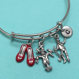 Plåtmansarmband, fågelskrämmaarmband, expanderbart armband, charmarmband, personligt armband, initialarmband, monogram