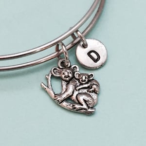 Koala bear bangle, koala bear charm bracelet, koala, expandable bangle, charm bangle, personalized bracelet, initial bracelet, monogram