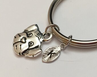 Dog keychain, dog charm, animal keychain, personalized keychain, initial keychain, customized keychain, monogram