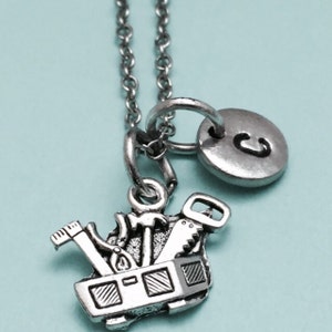 Tool box necklace, tool box charm, tool necklace, personalized necklace, initial necklace, initial charm, monogram