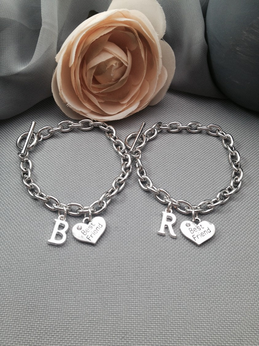 Best friend bracelet, friendship bracelet, initial bracelet, bff ...