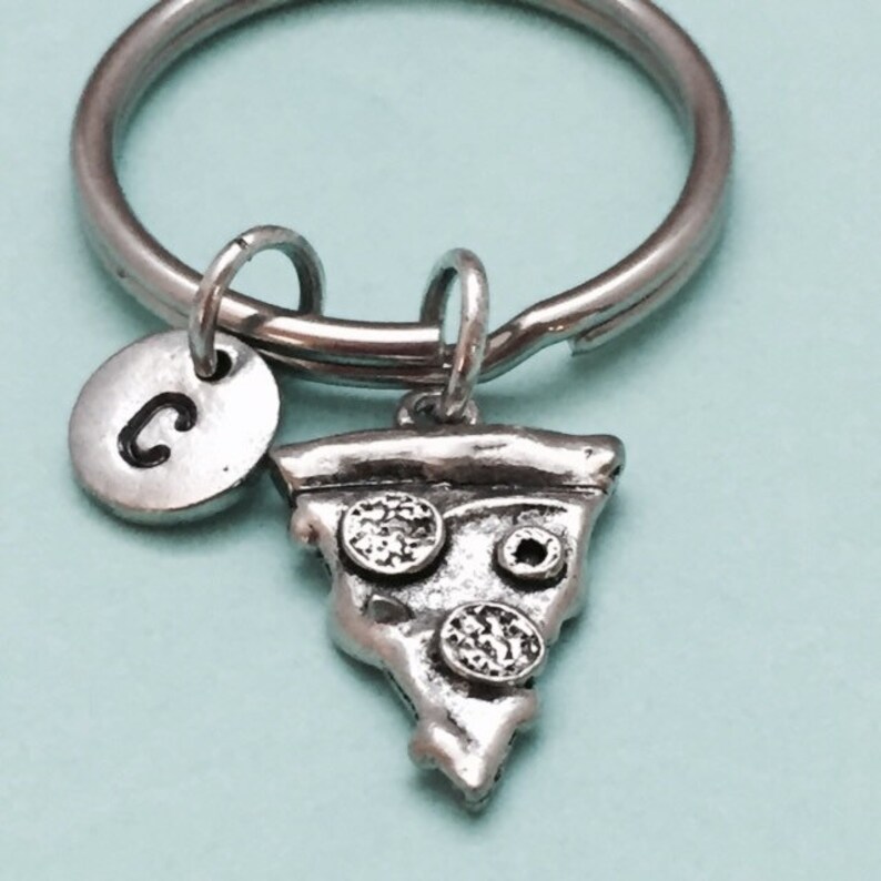 Pizza Keychain Pizza Charm Food Keychain Personalized Etsy