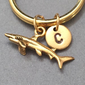 Shark keychain, shark charm, animal keychain, personalized keychain, initial keychain, initial charm, customized, monogram