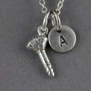 Cosmetic brush charm necklace, makeup brush, teenager jewelry, brush charm necklace, personalize necklace, makeup necklace, friend necklace