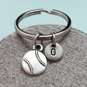 Baseball keychain, baseball charm, sports keychain, personalized keychain, initial keychain, customized keychain, monogram